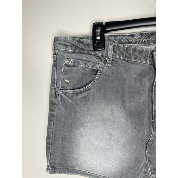 Abercrombie & Fitch Y2K Light Gray Micro Mini Denim Skirt Womens Size 10 - Picture 4 of 5